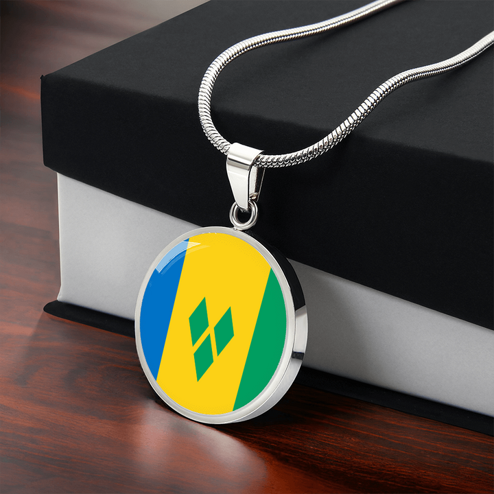 Saint Vincent and the Grenadines Flag Pendant Necklace