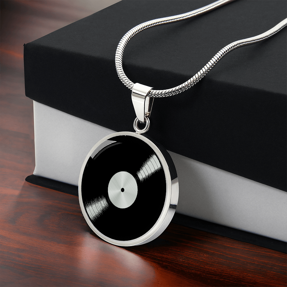 Golden Vinyl Record Necklace