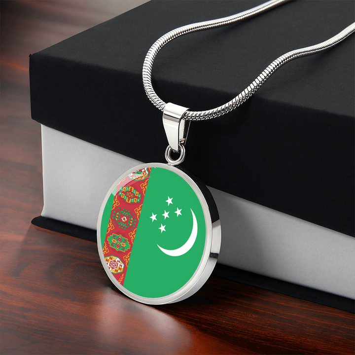 Turkmenistan Flag Pendant Necklace