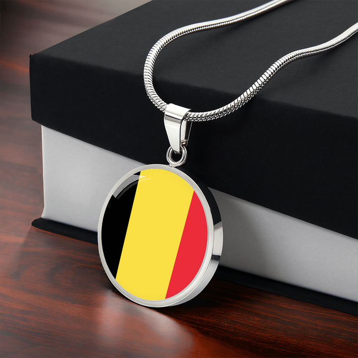Belgium Flag Pendant Necklace