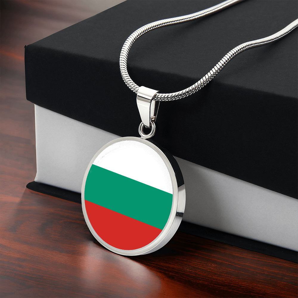 Bulgaria Flag Pendant Necklace