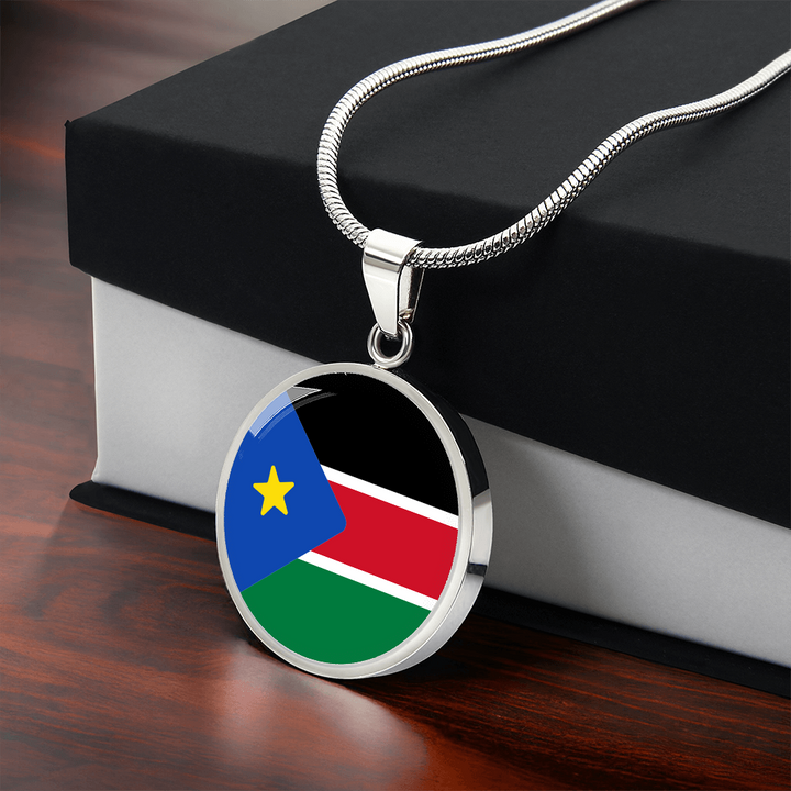 South Sudan Flag Pendant Necklace