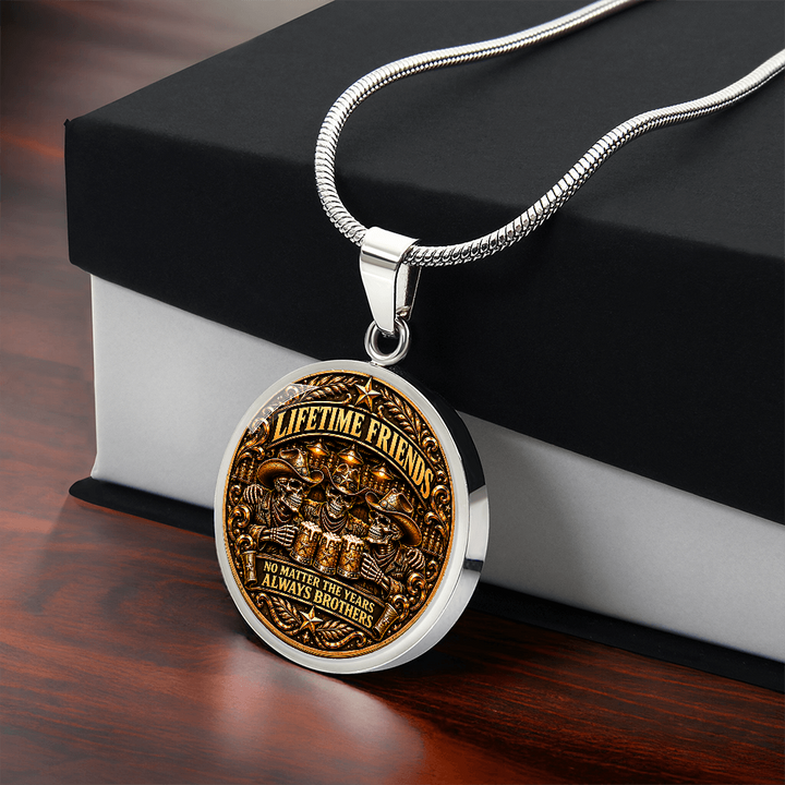 Brotherhood Never Goes Out Style - Personalized Circle Necklace