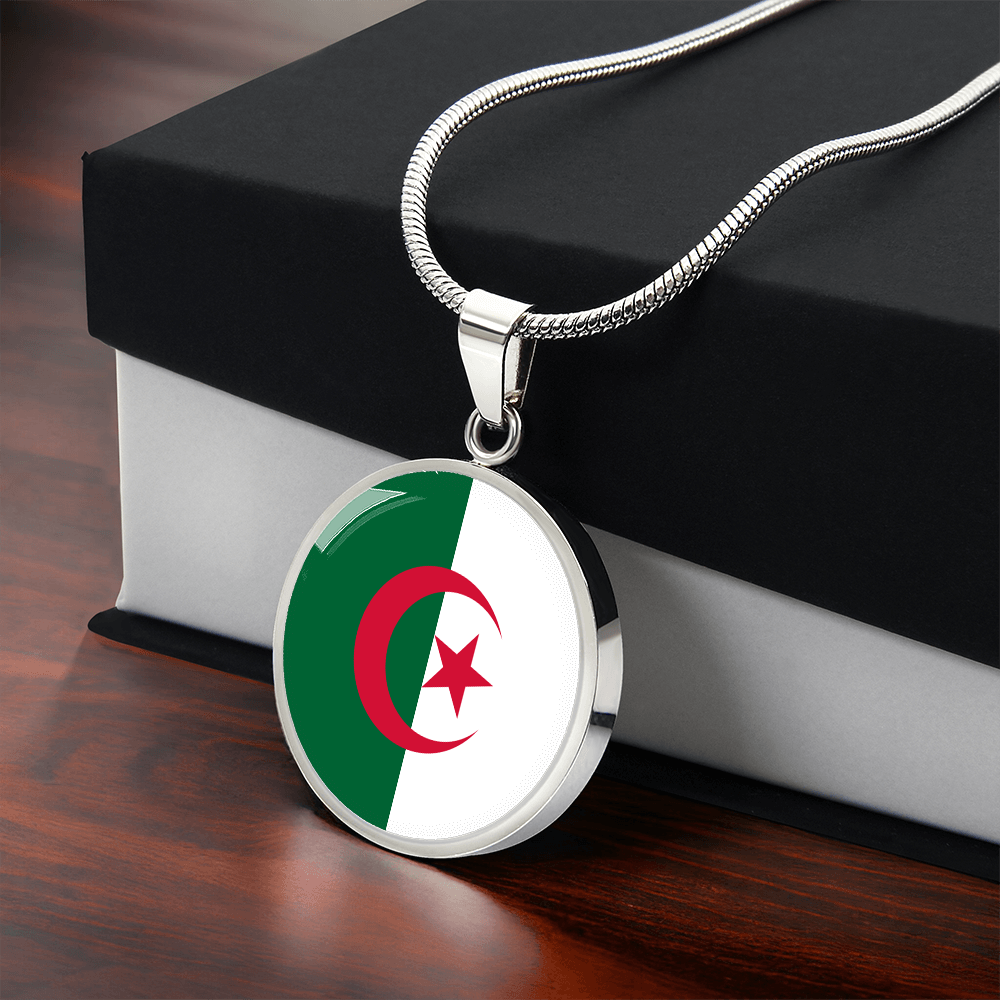Algeria Flag Pendant Necklace