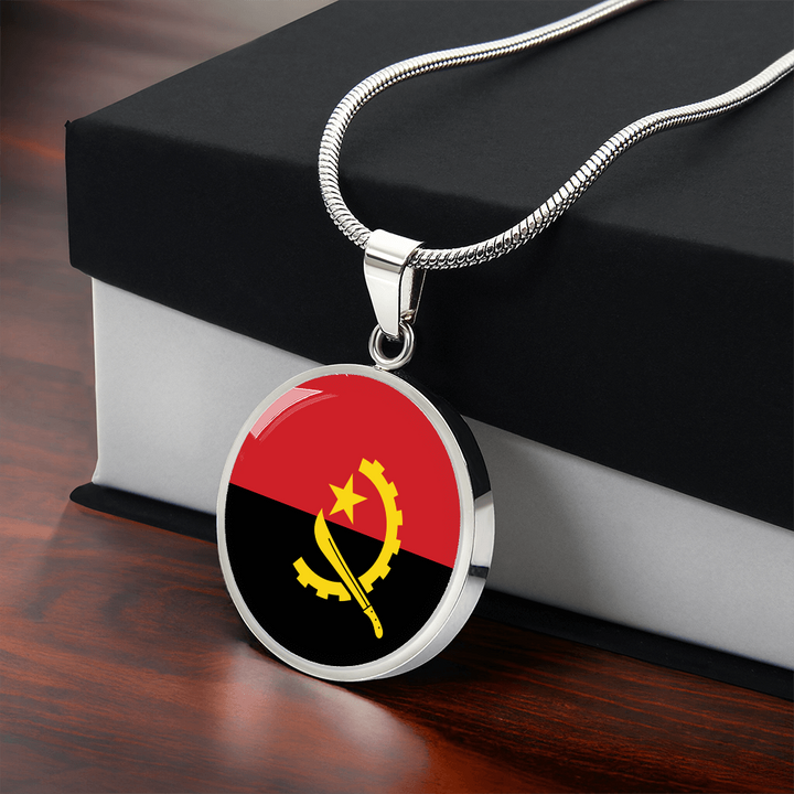 Angola Flag Pendant Necklace