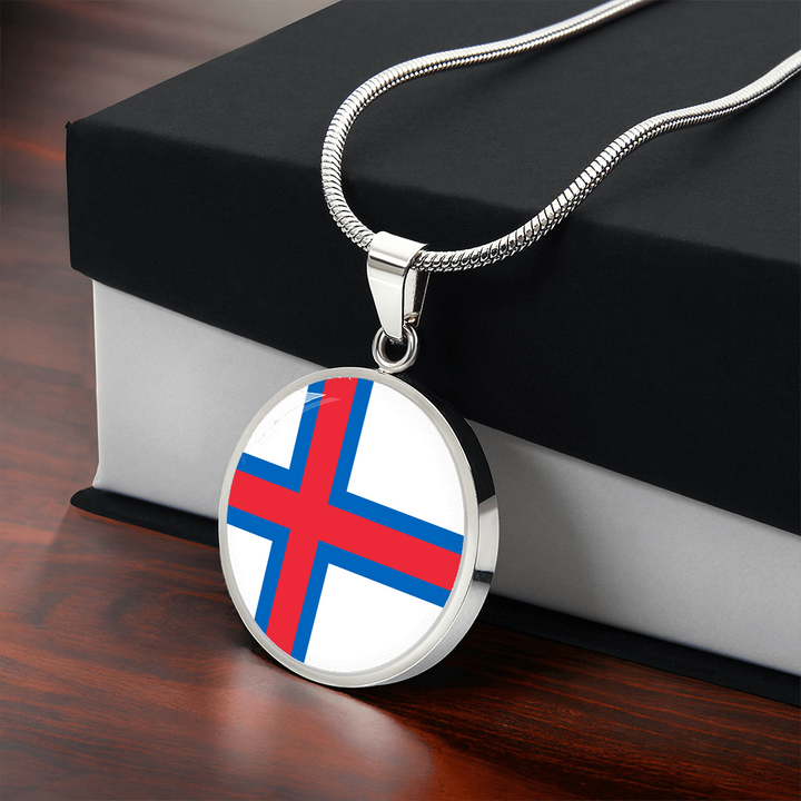 Faroe Islands Flag Pendant Necklace