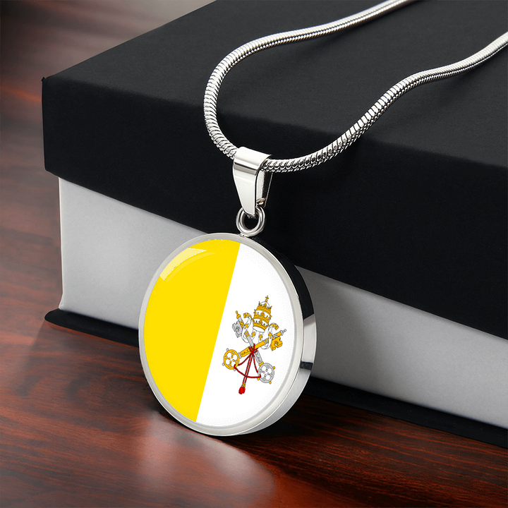Vatican City Flag Pendant Necklace