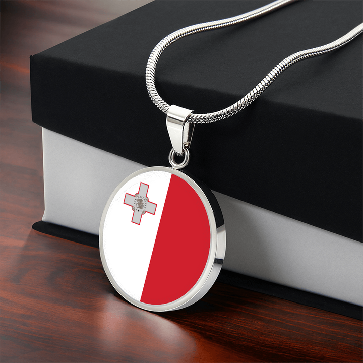 Malta Flag Pendant Necklace