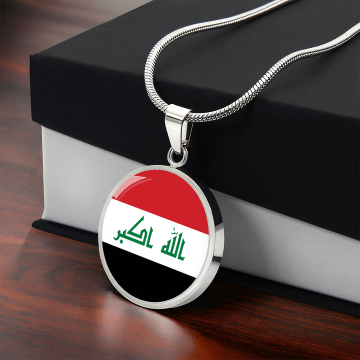 Iraq Flag Pendant Necklace