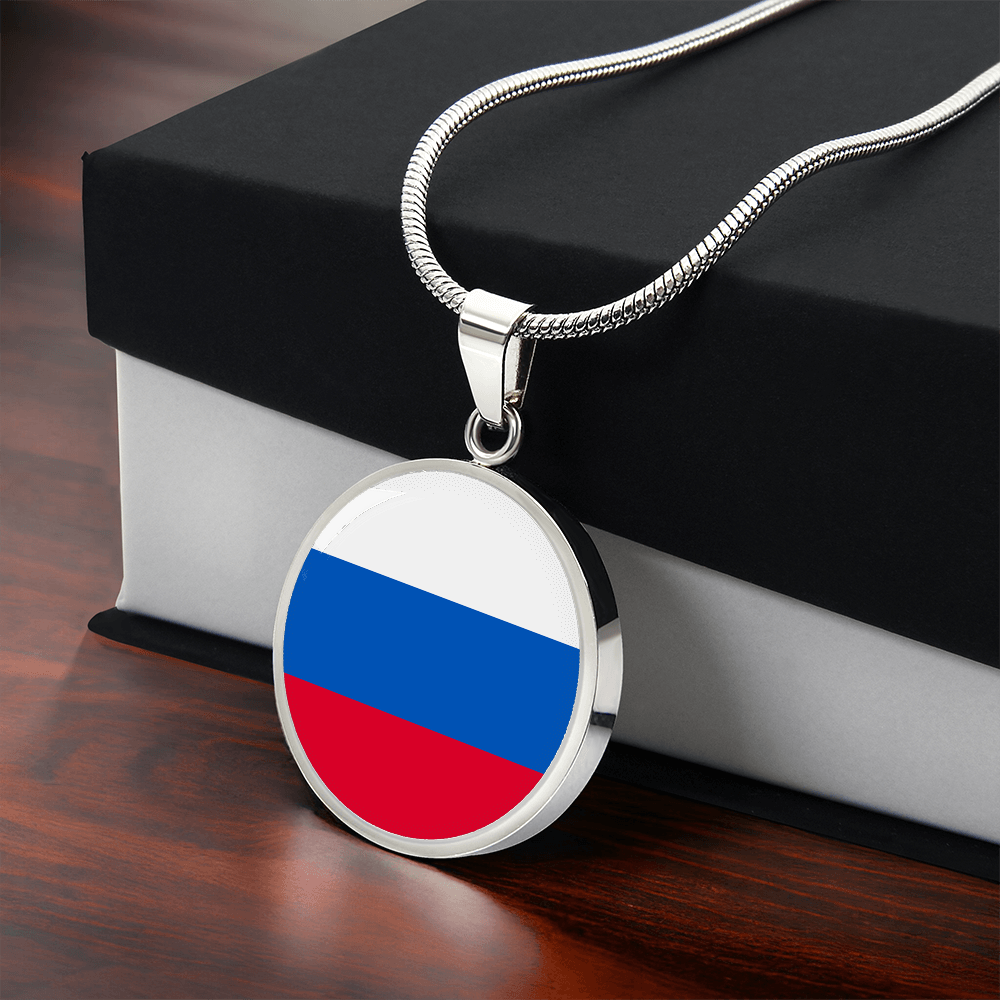 Russia Flag Pendant Necklace