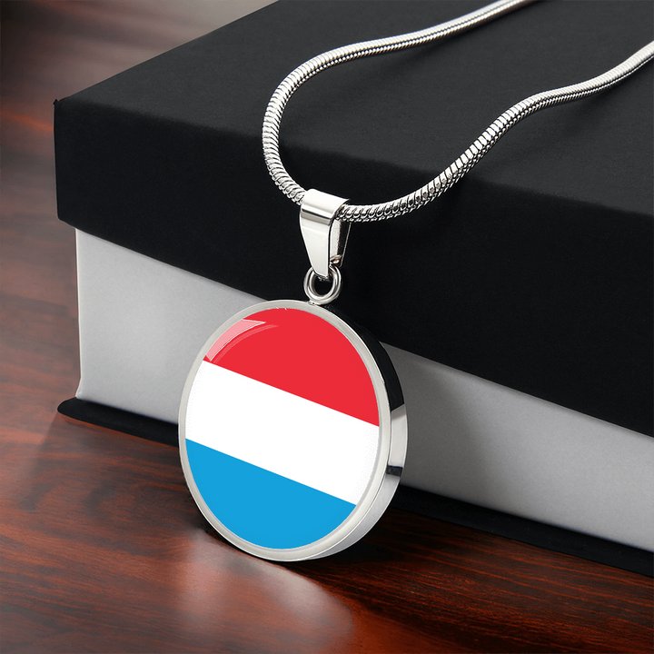 Luxembourg Flag Pendant Necklace