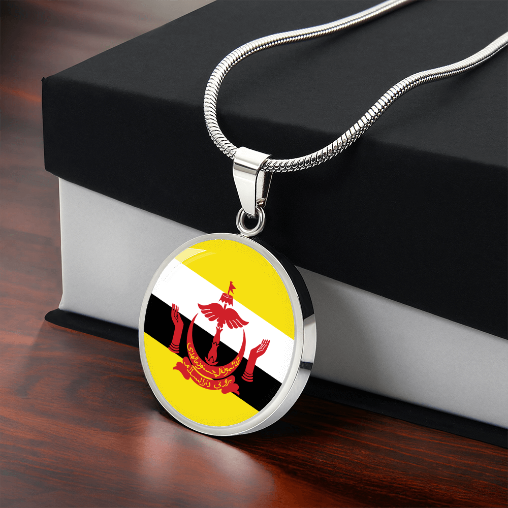 Brunei Flag Pendant Necklace
