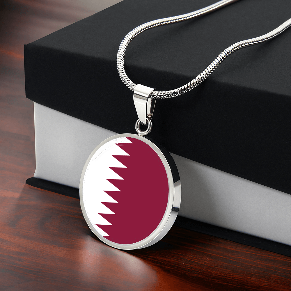 Qatar Flag Pendant Necklace
