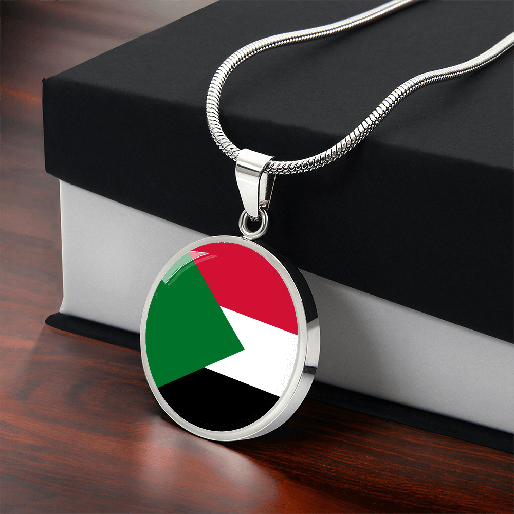 Sudan Flag Pendant Necklace