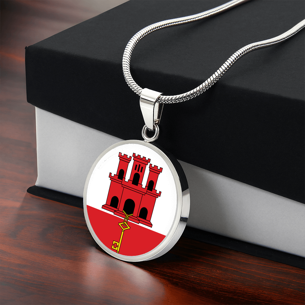 Gibraltar Flag Pendant Necklace