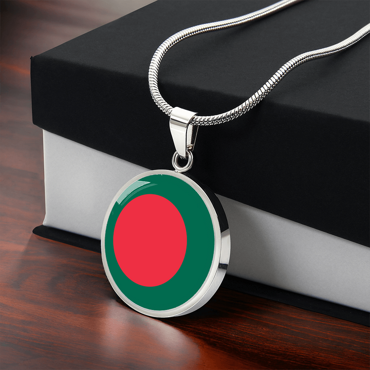 Bangladesh Flag Pendant Necklace