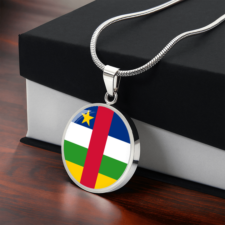Central African Republic Flag Pendant Necklace