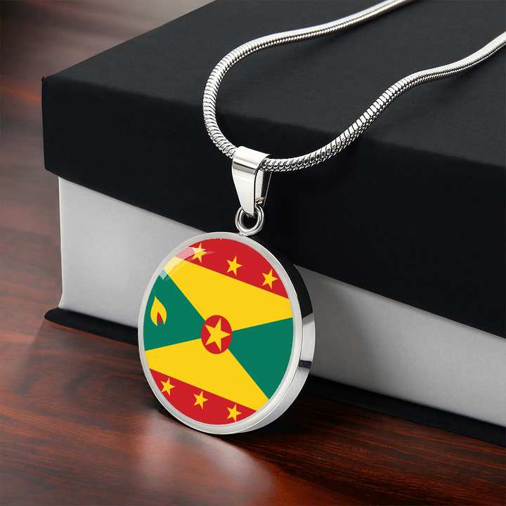 Grenada Flag Pendant Necklace