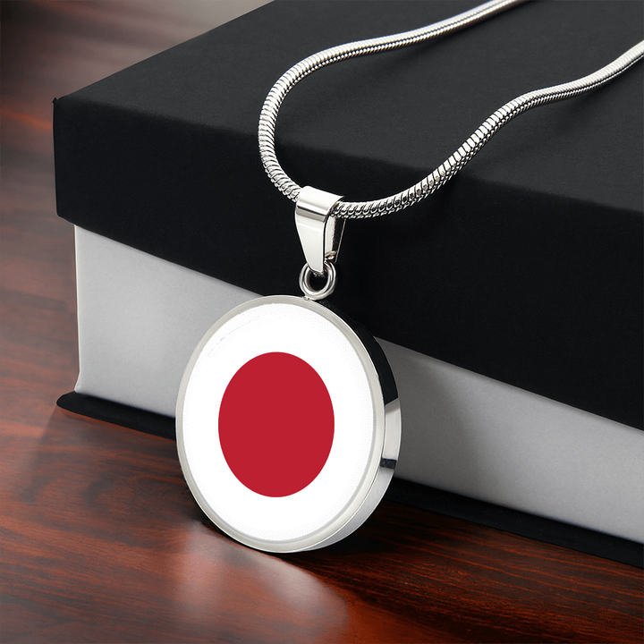 Japan Flag Pendant Necklace