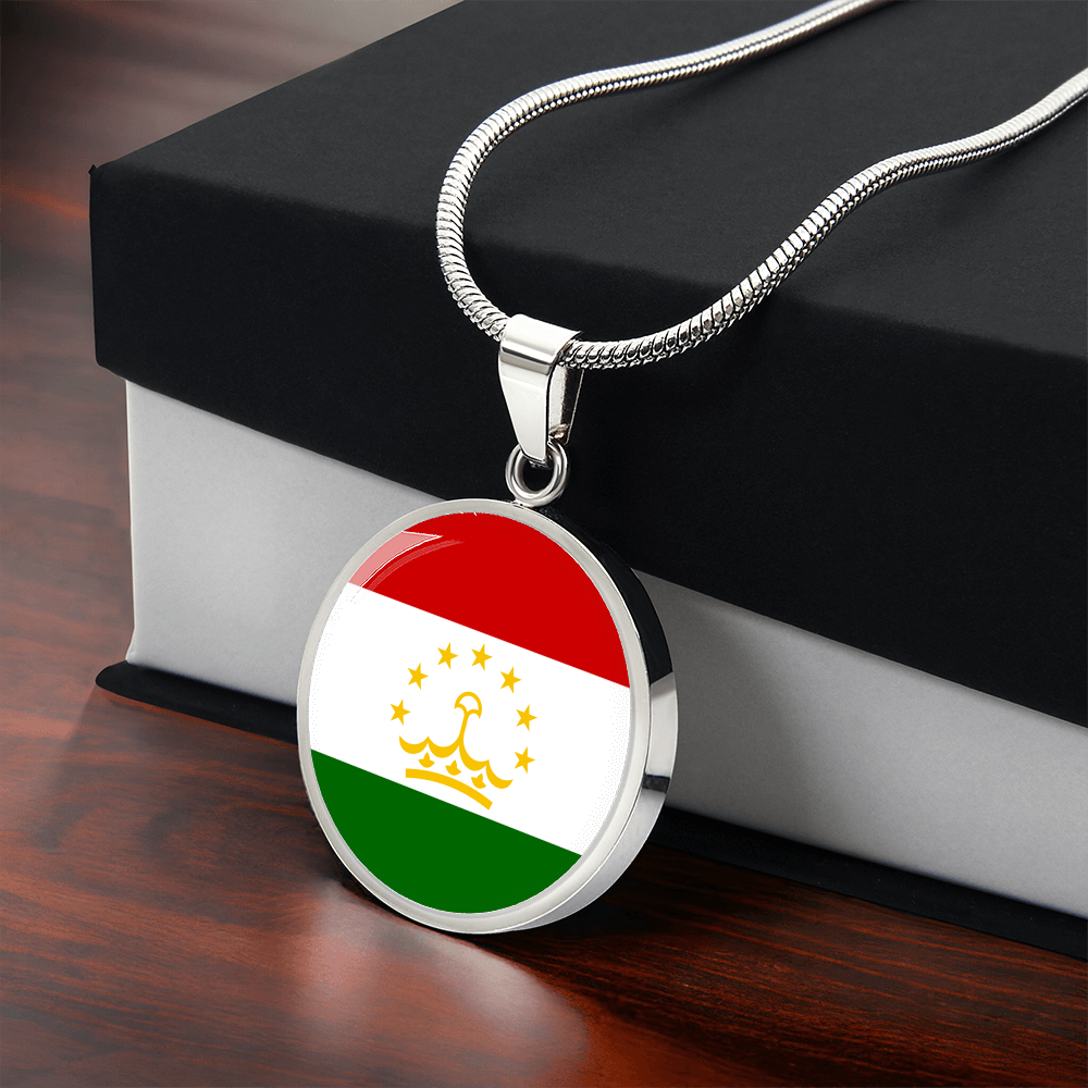 Tajikistan Flag Pendant Necklace