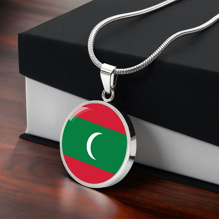 Maldives Flag Pendant Necklace
