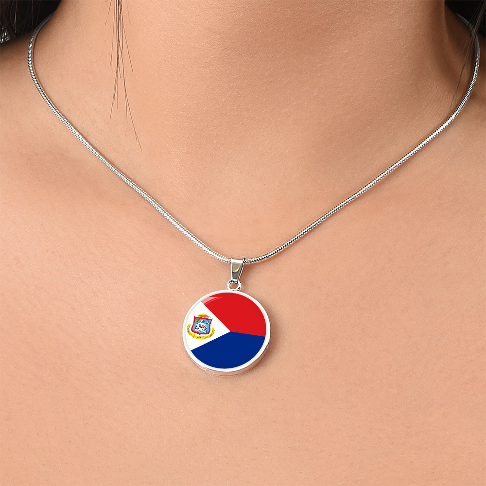 Saint Martin Flag Pendant Necklace