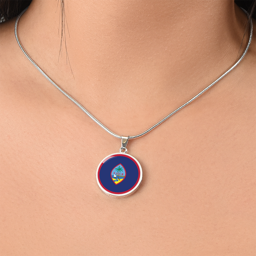 Guam Flag Pendant Necklace