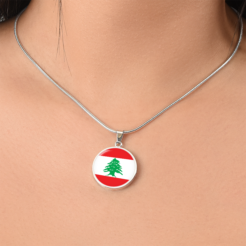 Lebanon Flag Pendant Necklace