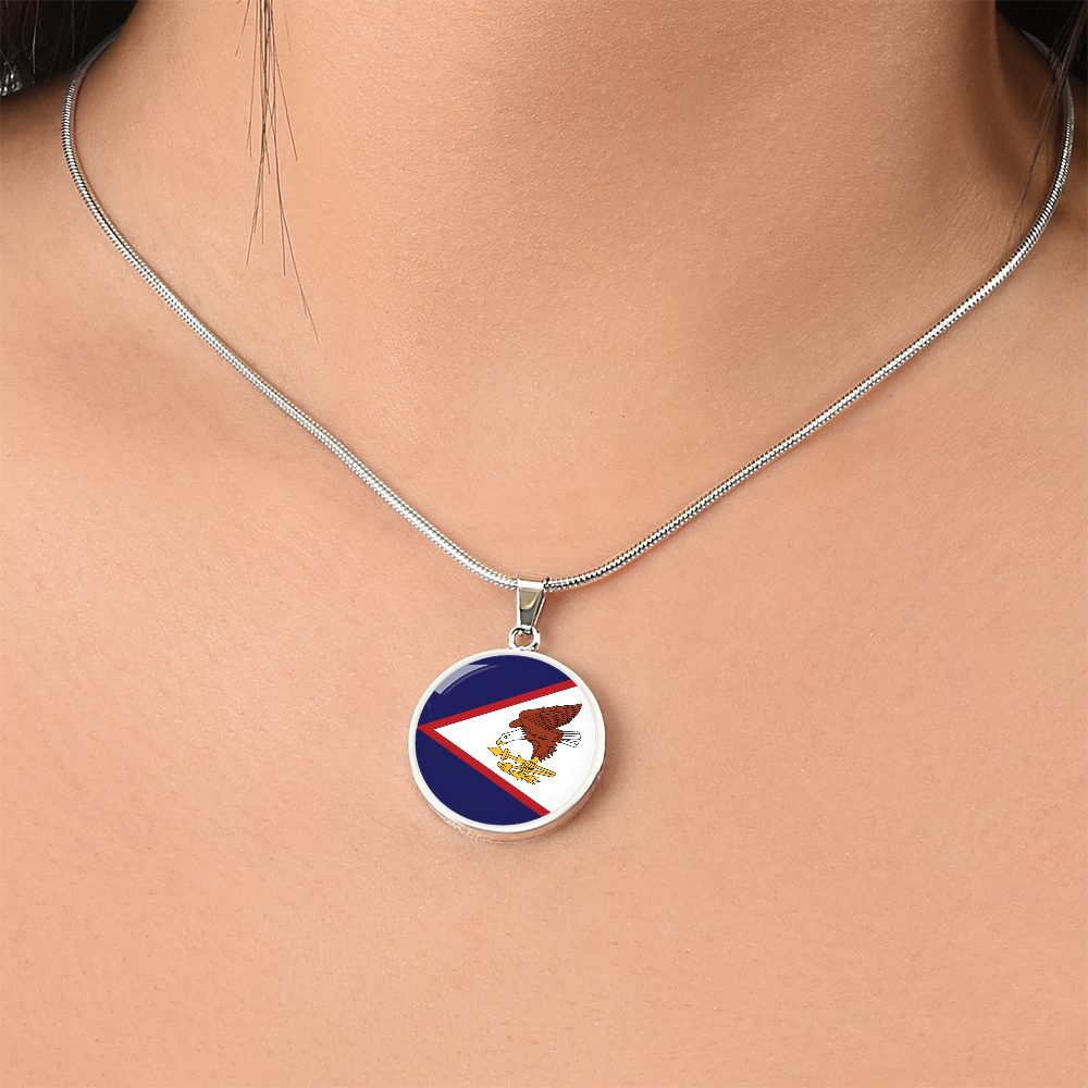 American Samoa Flag Pendant Necklace
