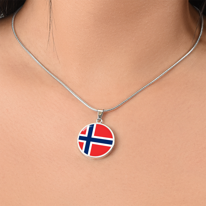 Norway Flag Pendant Necklace