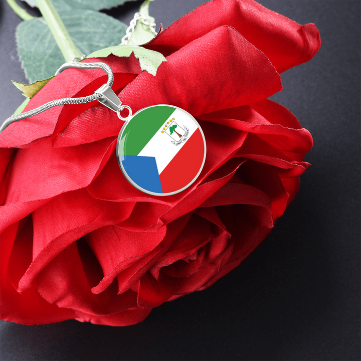 Equatorial Guinea Flag Pendant Necklace