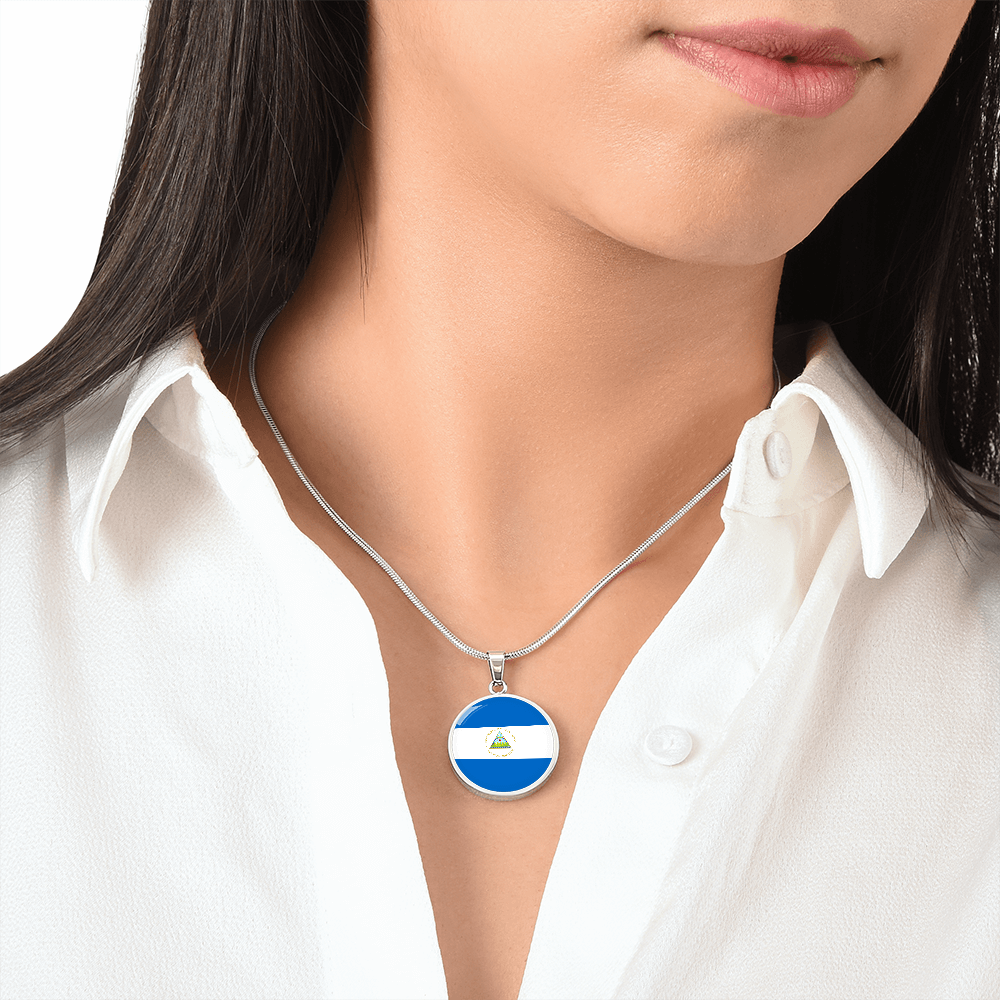 Nicaragua Flag Pendant Necklace