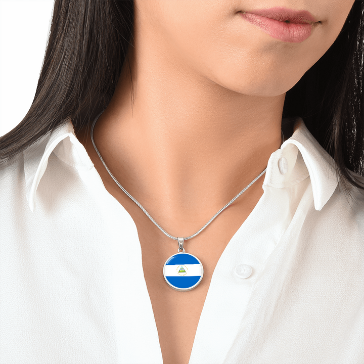 Nicaragua Flag Pendant Necklace