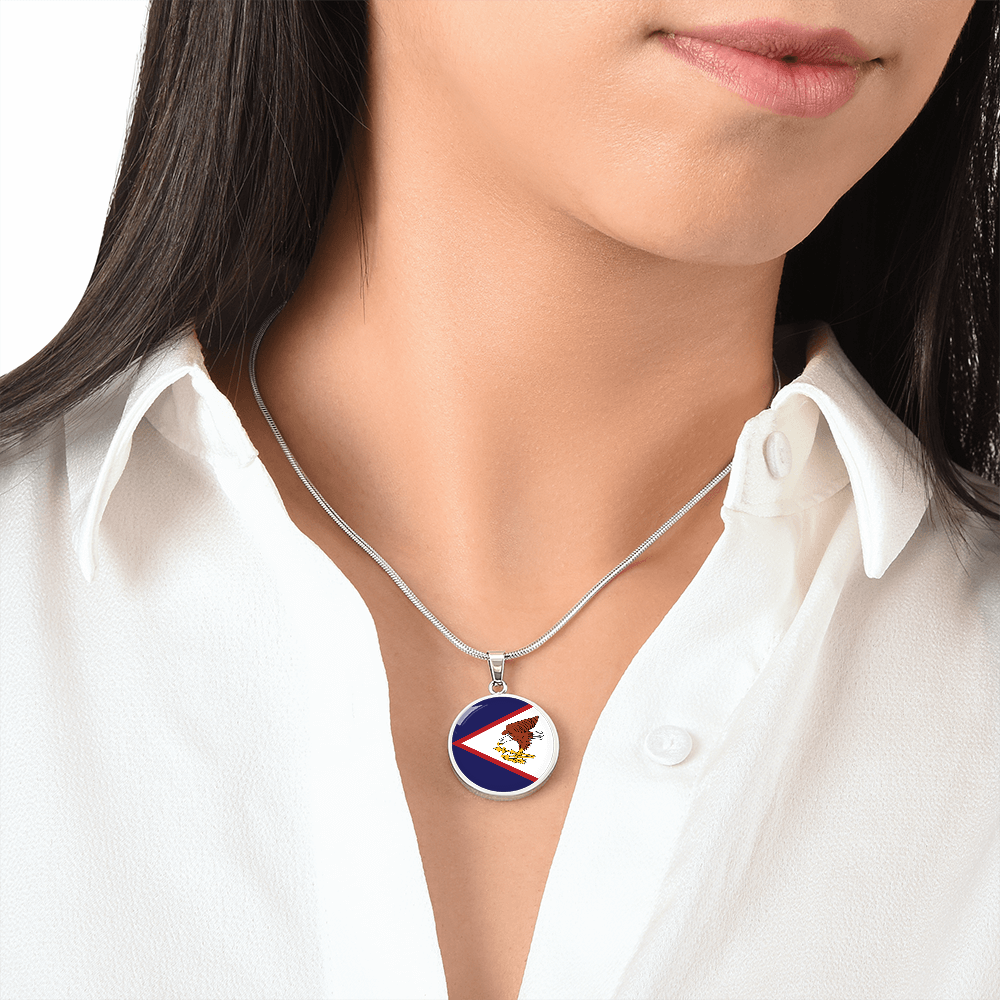 American Samoa Flag Pendant Necklace