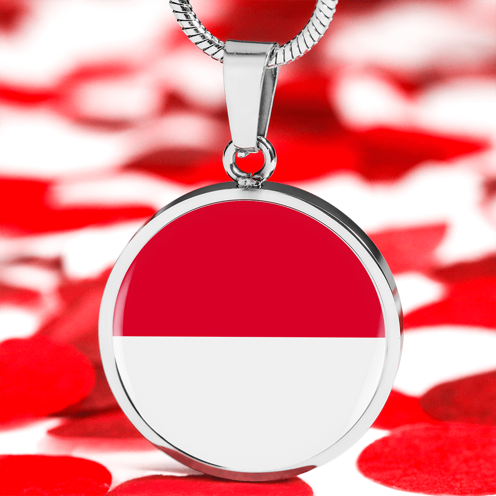 Indonesia Flag Pendant Necklace