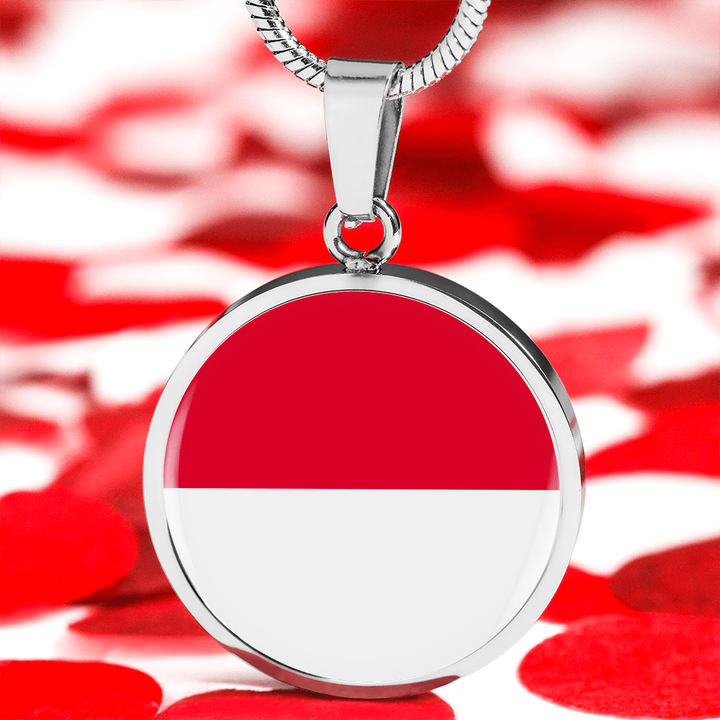 Indonesia Flag Pendant Necklace