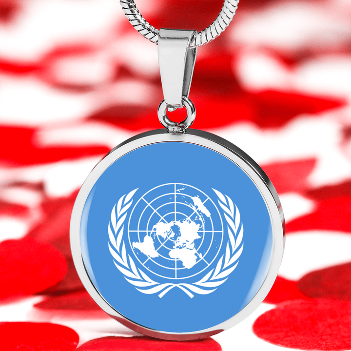 United Nations Flag Pendant Necklace