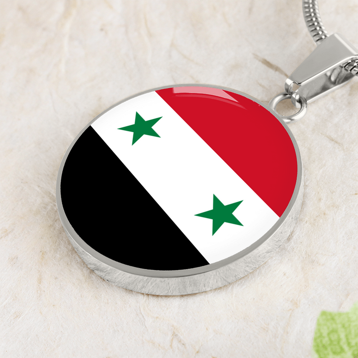 Syria Flag Pendant Necklace