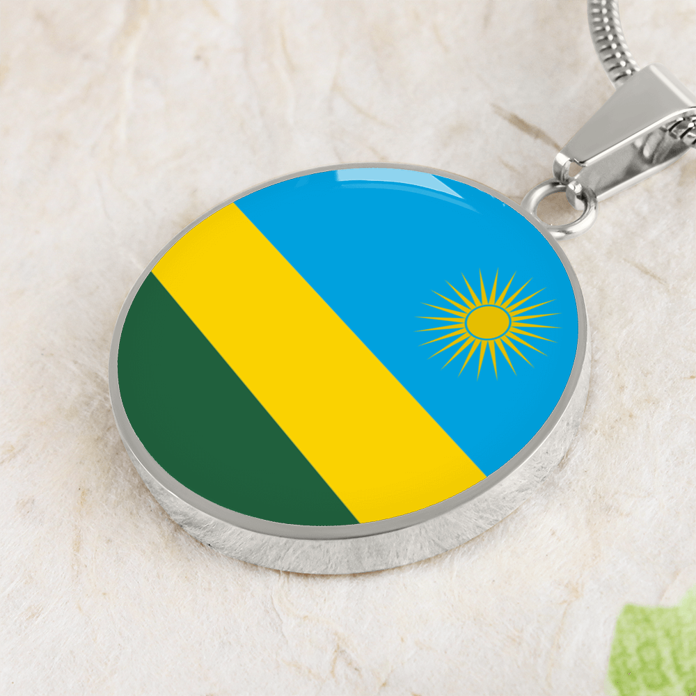 Rwanda Flag Pendant Necklace