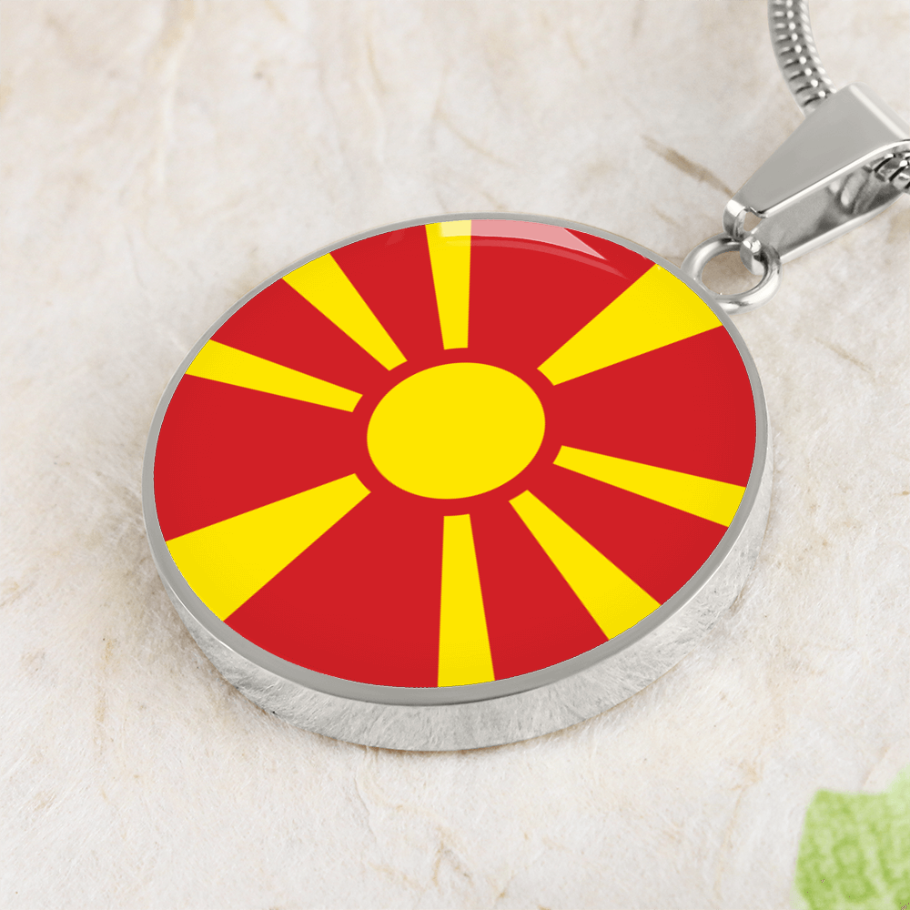 Macedonia Flag Pendant Necklace