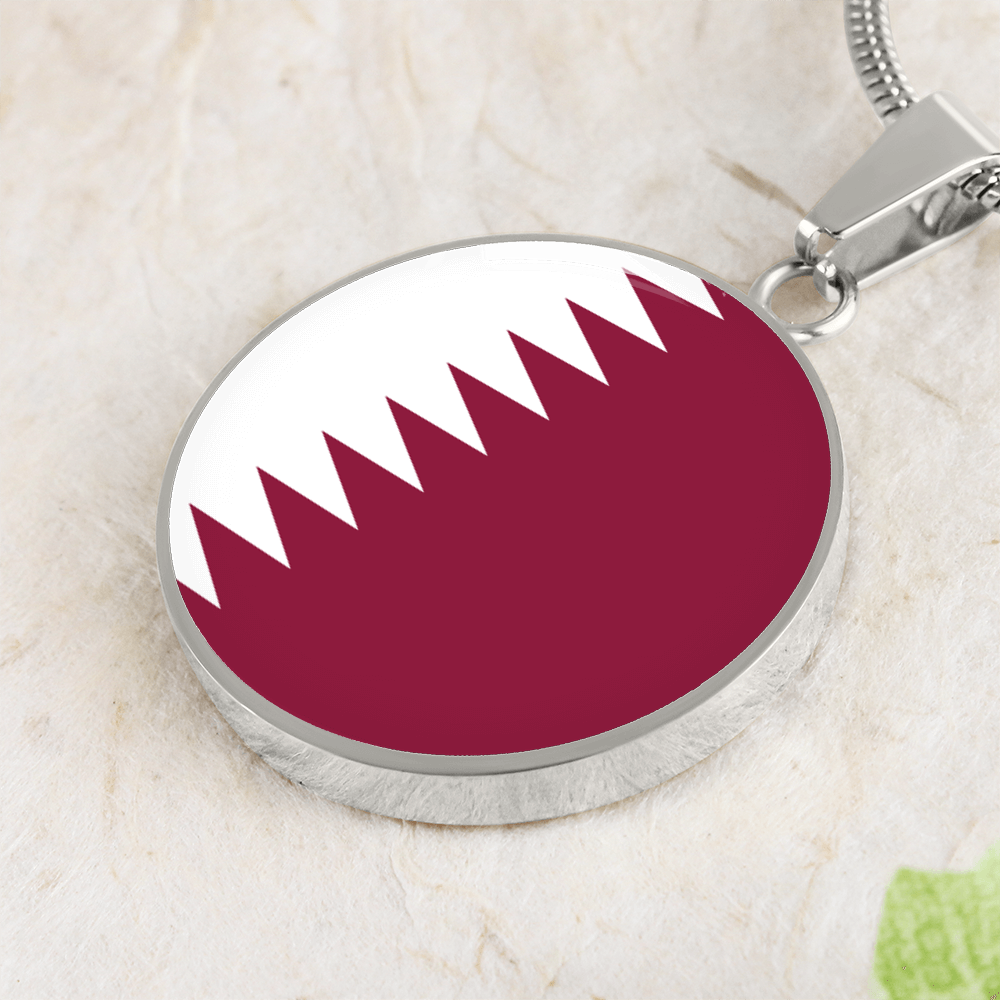 Qatar Flag Pendant Necklace