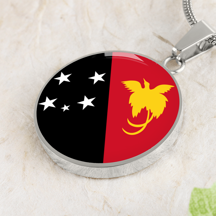 Papua New Guinea Flag Pendant Necklace