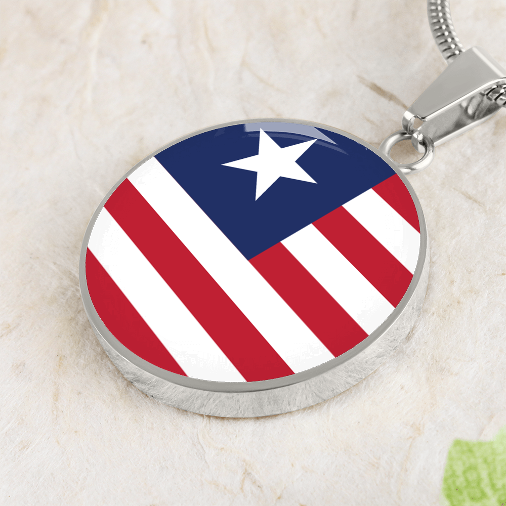 Liberia Flag Pendant Necklace
