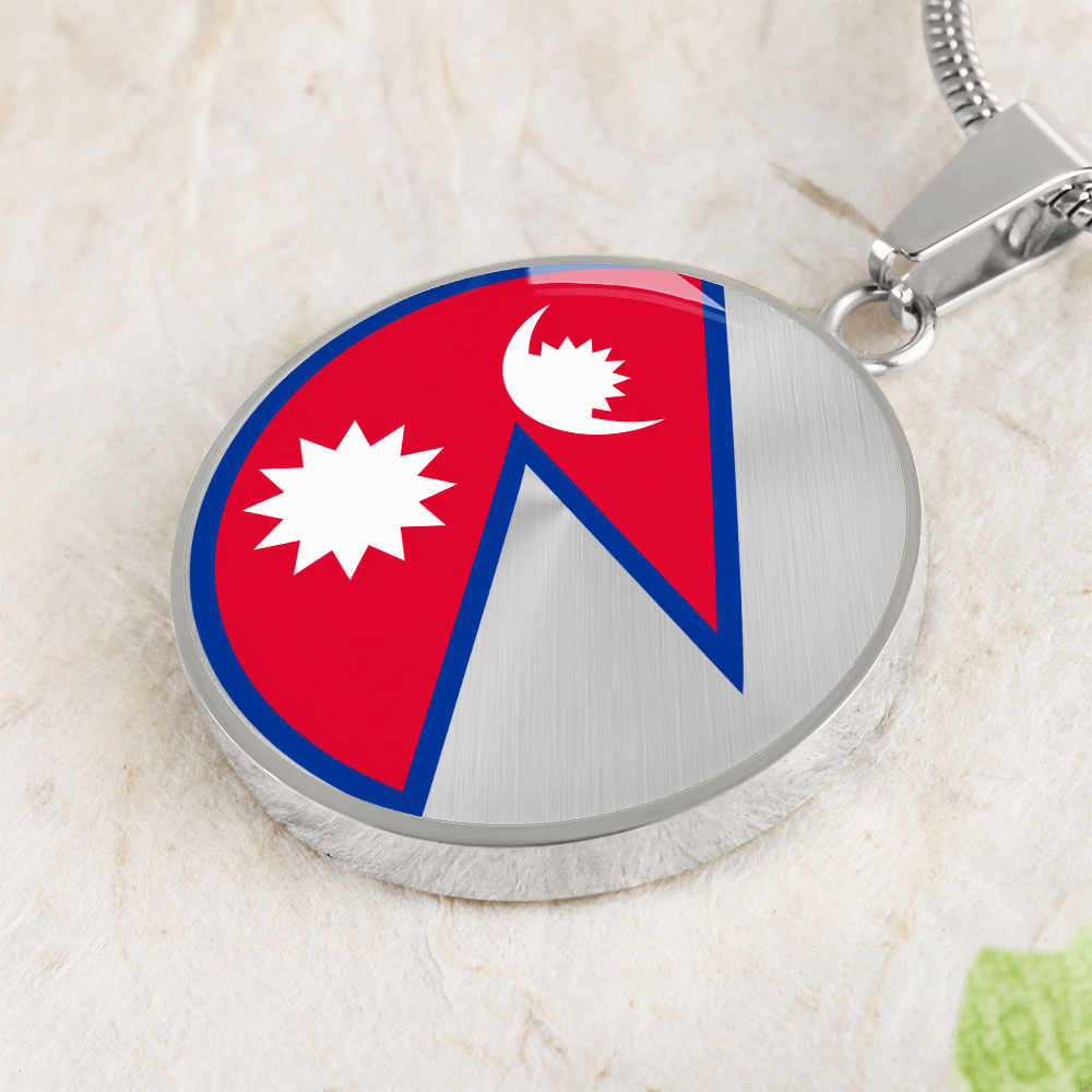 Nepal Flag Pendant Necklace