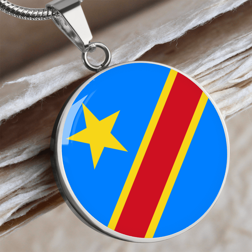 Democratic Republic of the Congo Flag Pendant Necklace
