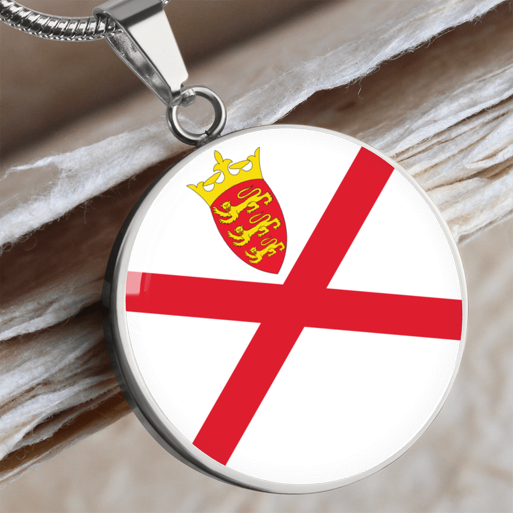 Jersey Flag Pendant Necklace