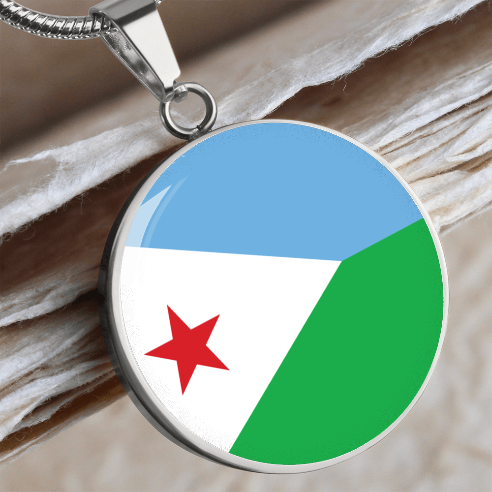 Djibouti Flag Pendant Necklace