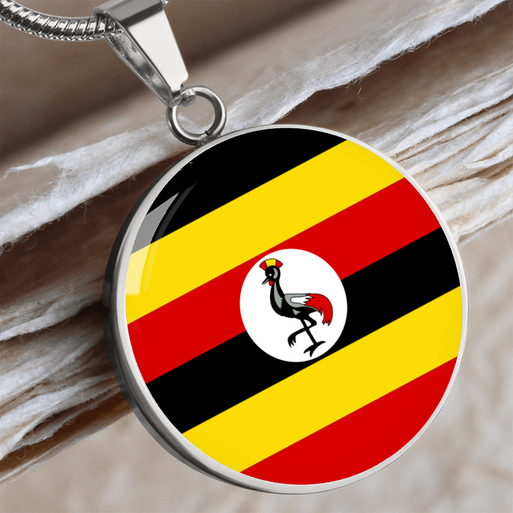 Uganda Flag Pendant Necklace