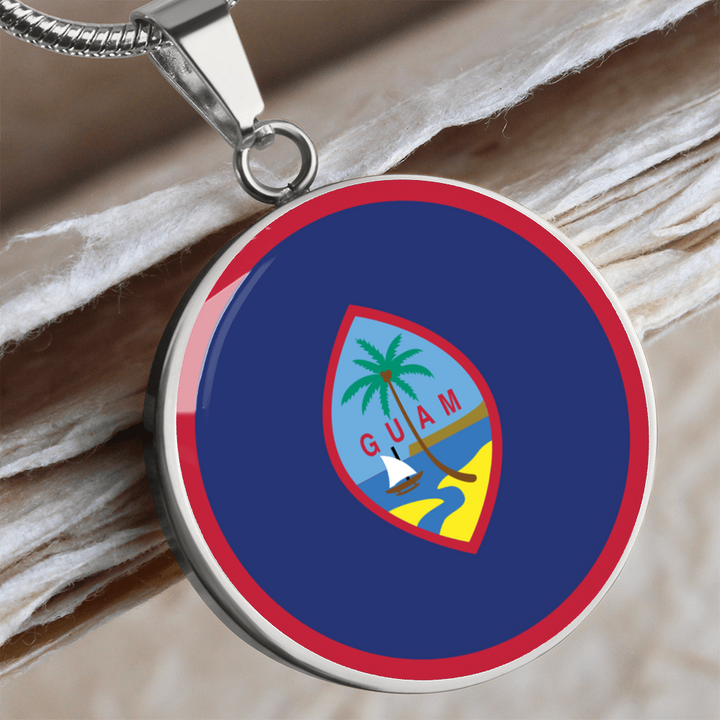 Guam Flag Pendant Necklace