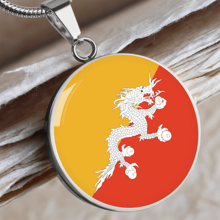 Bhutan Flag Pendant Necklace